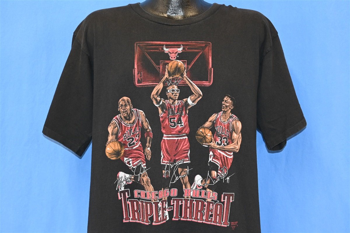 Michael Jordan 3 Peat Retro Chicago Basketball T Shirt S Black