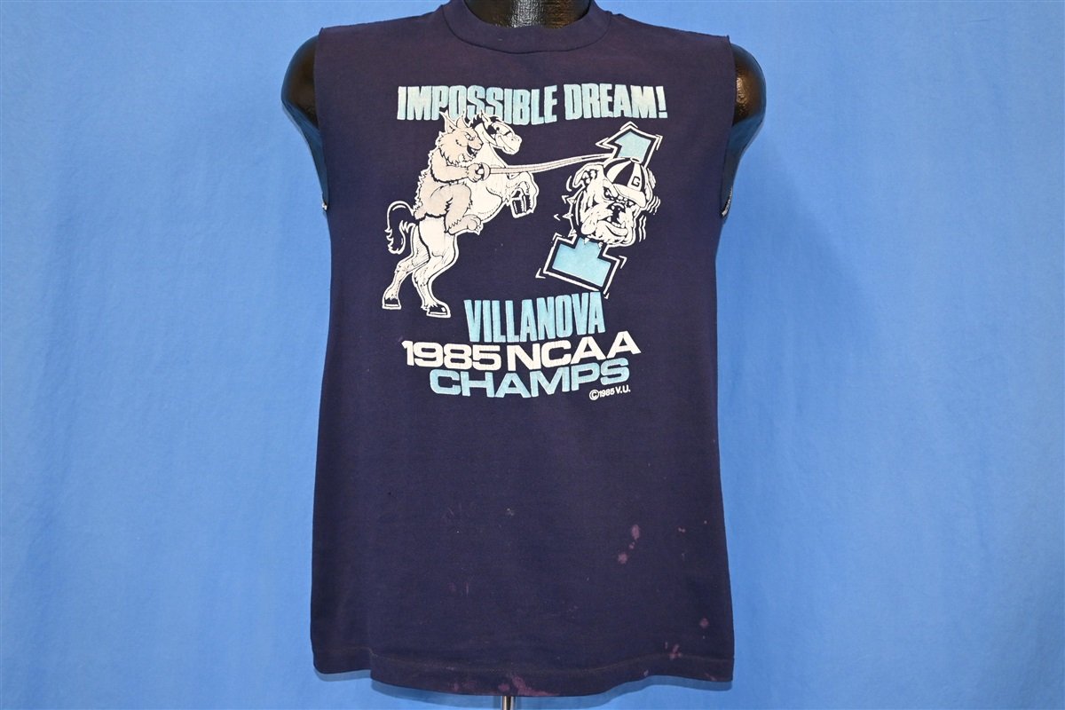 80s Villanova Wildcats NCAA Champs 1985 Final t-shirt Medium