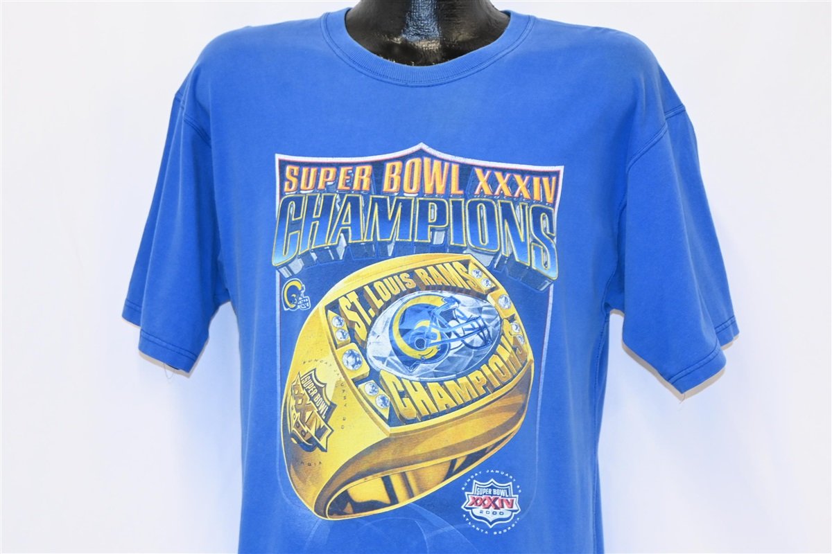 Y2K St. Louis Rams Super Bowl XXXIV Champs 2000 t-shirt Large - The  Captains Vintage