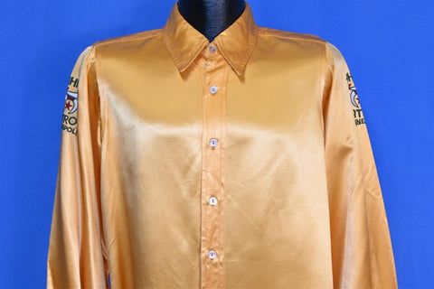 70s Zuhrah Patrol Minneapolis Shriners Gold Satin Shirt Medium