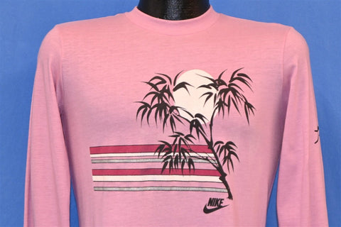 80s Nike Long Sleeve Pink Bamboo Stripes t-shirt Women's Small