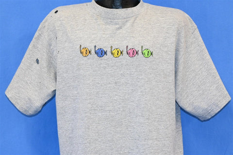 90s Phish Rainbow Logo Distressed Jam Band Gray t-shirt Large