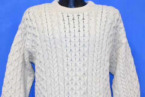 80s Irish Cableknit Fisherman Pullover Sweater Large