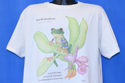 90s Save The Rainforests Tree Frog Orchid Ecosport t-shirt Large