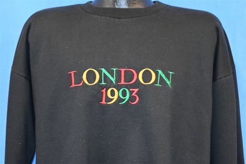 90s London England Tourist 1993 Embroidered UK Sweatshirt Large