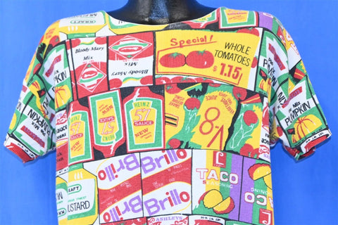 90s Pop Art Package Design Rib Knit Grocery t-shirt Extra Large