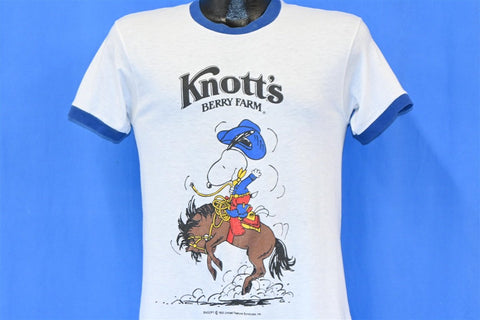 80s Knotts Berry Farm Snoopy Rodeo Ringer Horse t-shirt Small