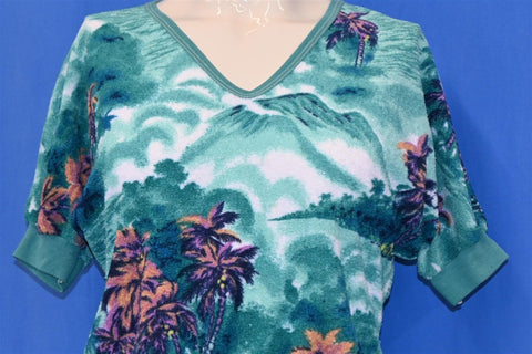 80s Tropical Terrycloth Hawaii Aloha t-shirt Women's Medium
