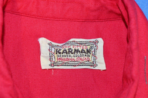 50s Karman Rainbow Chain Stitch Western Shirt Youth Medium