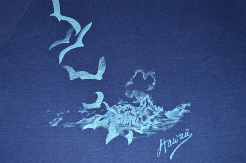 70s Hawaii Seagulls Rib Knit t-shirt Women's Large