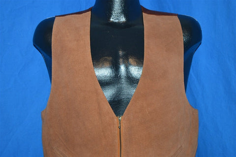 80s Suede Leather Vest Men's Size 38