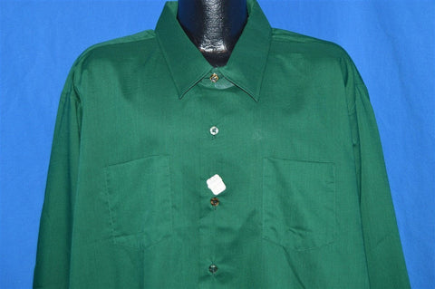 70s Green Big Collar Button Down Shirt XXXXL