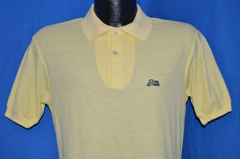 80s Garan Light Yellow Golf Animal Polo Shirt Small