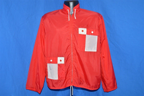 60s Checkered Pocket Yin Yang Windbreaker Jacket Small