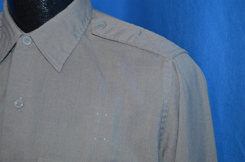 60s Flying Cross Washemups Gray Uniform Button Down Shirt Medium
