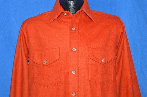 70s Loncraft Burnt Orange Flannel Deadstock Shirt Small
