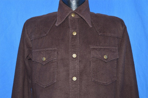 70s Eddie Bauer Brown Heavy Flannel Shirt Jacket Small