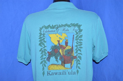 80s Kawaili'ula Celebration of Hula Hawaii Polo Shirt Large