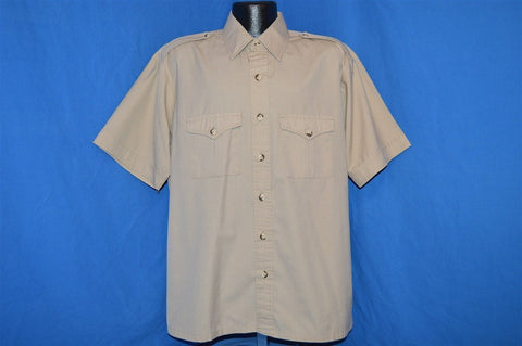 80s Beige Button Down Shirt Extra Large