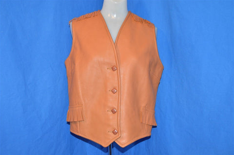 70s Faux Leather Fringe Vest Women's Medium