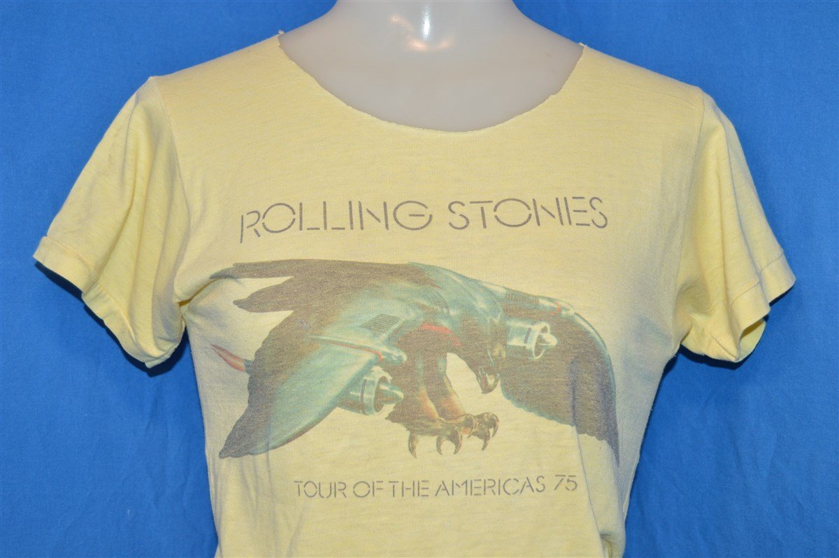 Skrivemaskine Gå igennem pendul 70s Rolling Stones Tour of the Americas 1975 t-shirt Extra Small - The  Captains Vintage