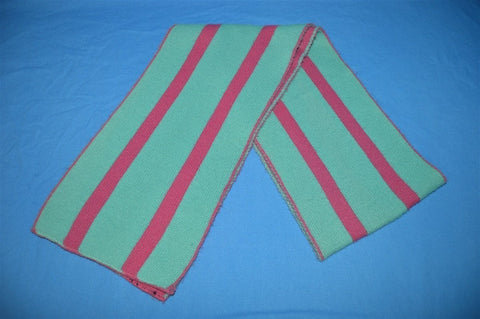 80s Pink Teal Vertical Striped Winter Scarf