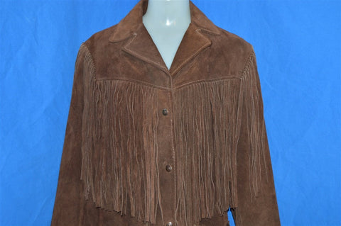 70s Fringe Suede Leather Jacket Women's Medium
