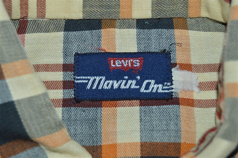 80s Levis Movin On Plaid Shirt Large