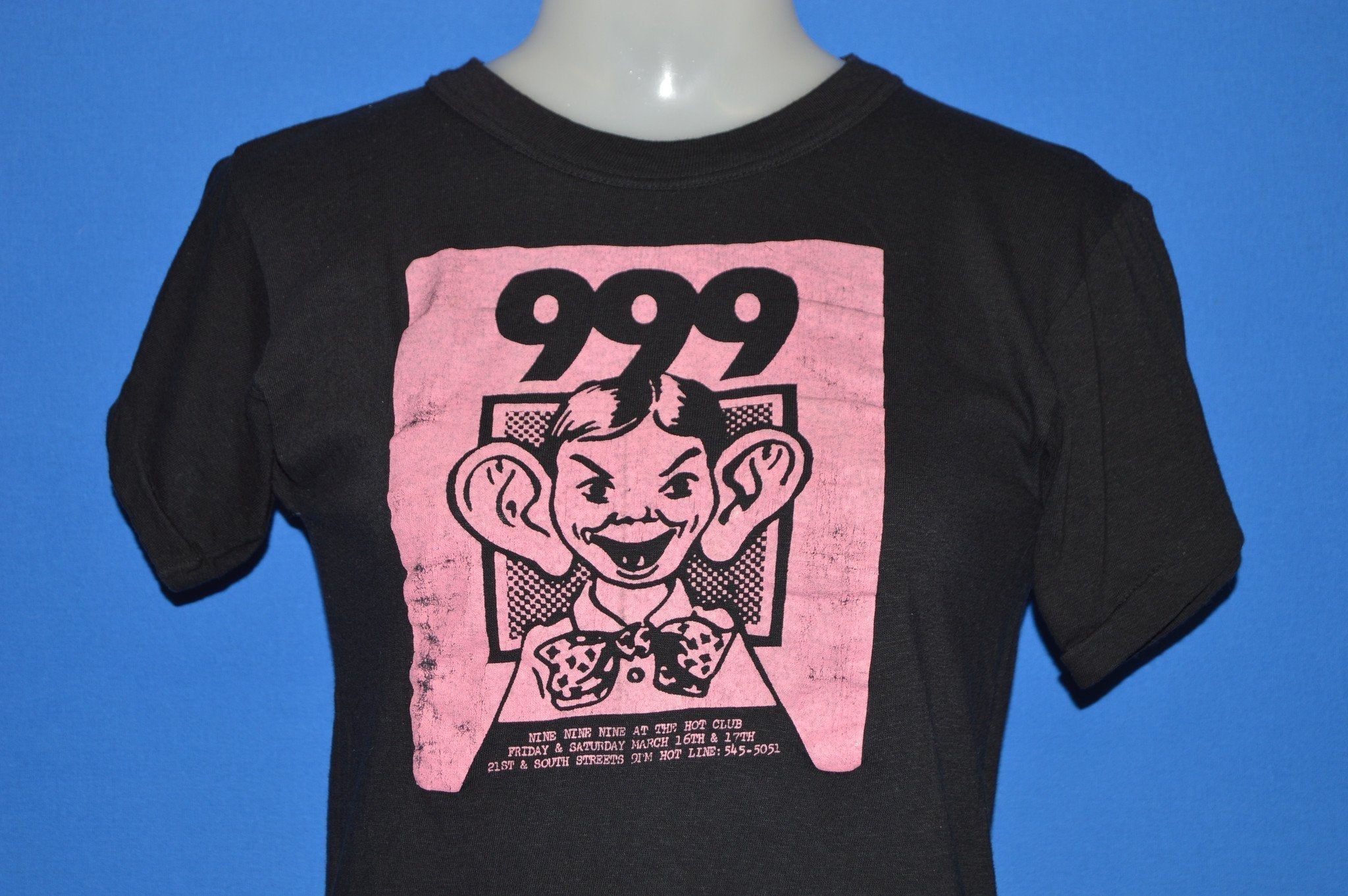 anekdote ~ side kål 80s 999 British Punk Hot Club Philadelphia t-shirt Small - The Captains  Vintage