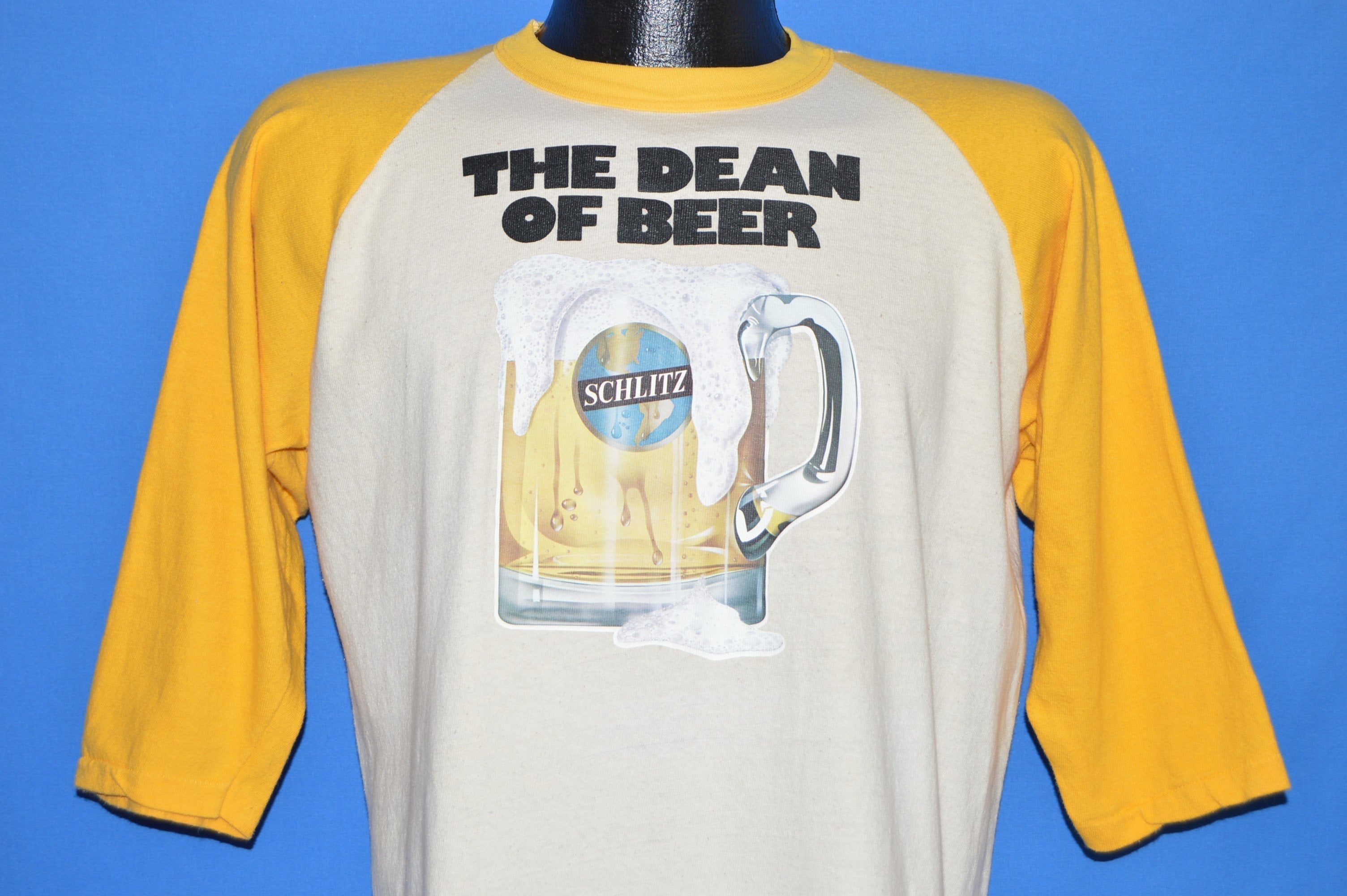 70s Schlitz Beer The Dean Raglan Jersey t-shirt Large - The Captains Vintage