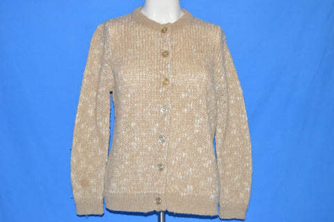 60s Penrose Brown Knit Wool Cardigan Sweater Women's Medium