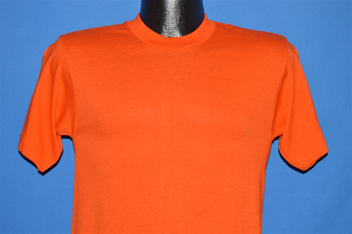 80s Stedman Orange Blank Plain t-shirt Small - The Captains Vintage
