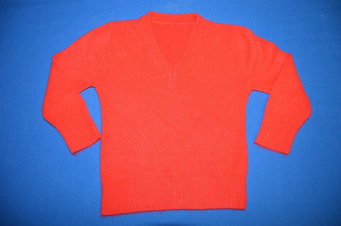 80s Red V-Neck Baby Sweater 12-18 Months