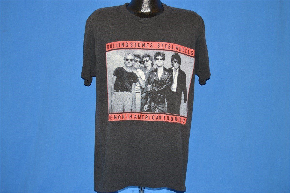 80s Rolling Stones Steel Wheels 1989 Tour t-shirt Large - The