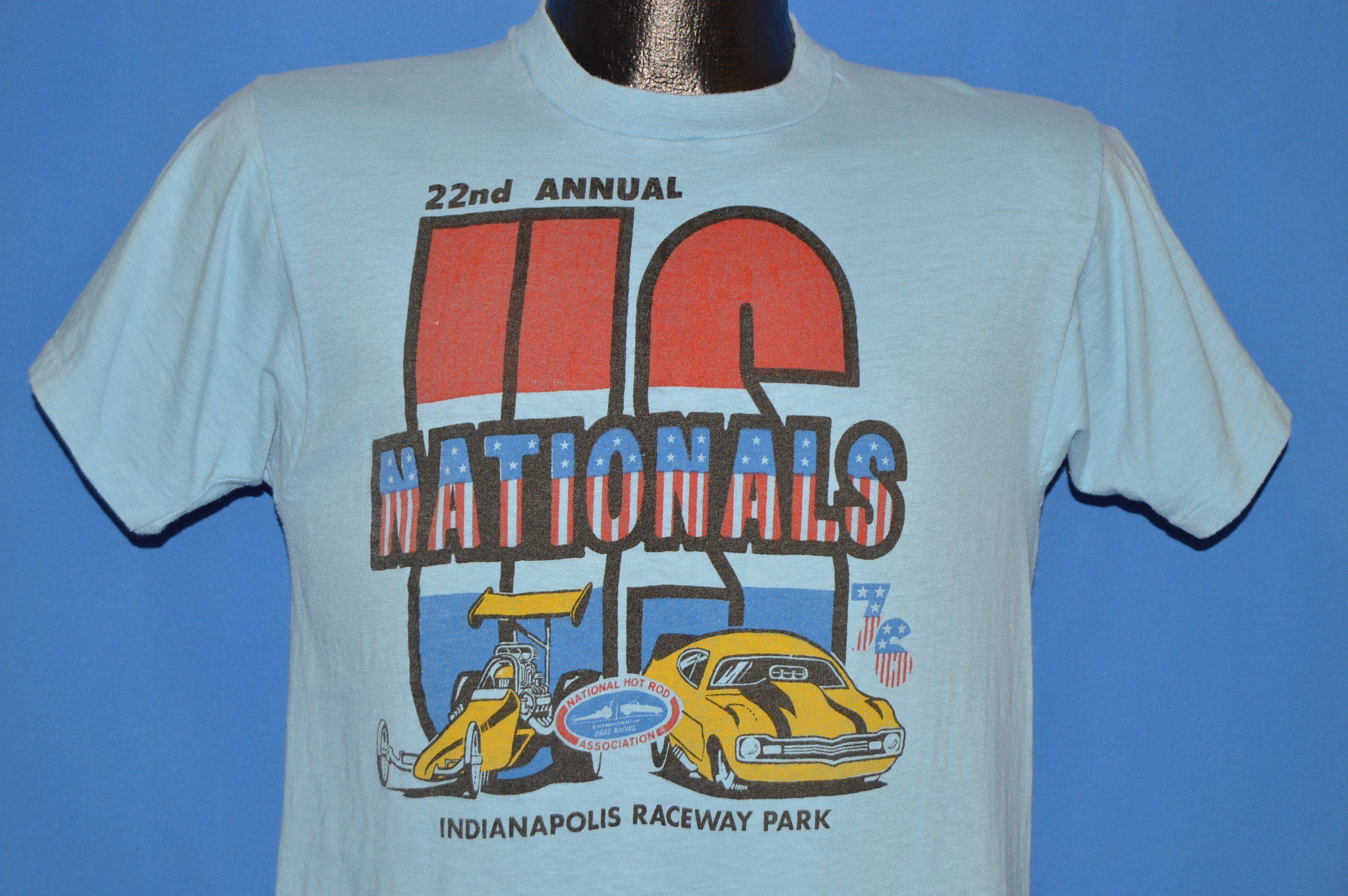 70s NHRA US Nationals 1976 Drag Racing t-shirt Small - The Captains Vintage