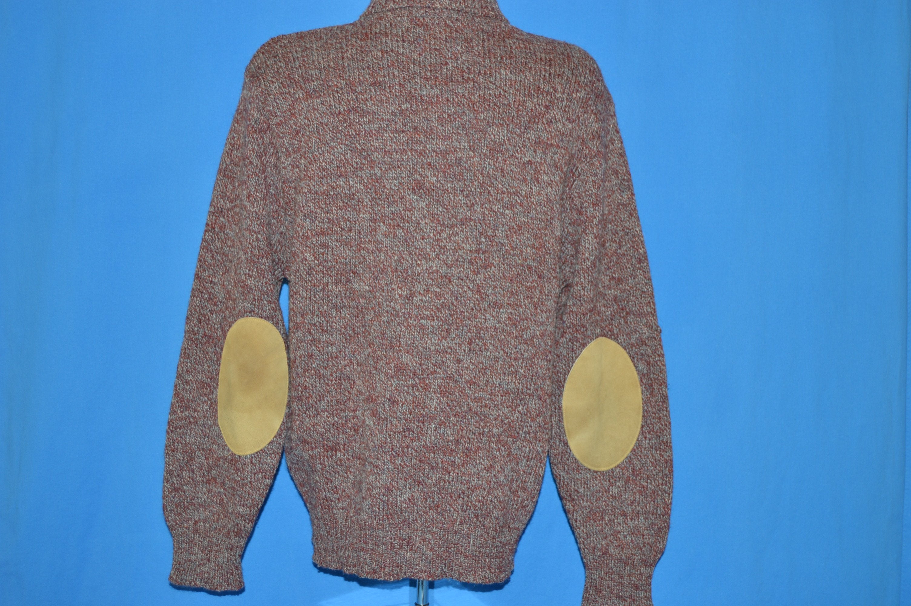 80s Pendleton Western Rag Elbow Patch Pullover Sweater Large - The