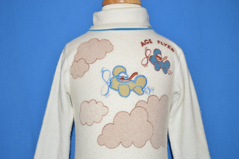 80s Ace Flyer Airplane Baby Turtleneck Shirt 12-18 Months
