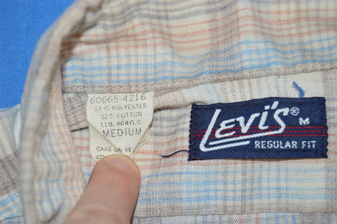 80s Levi's Plaid Button Down Shirt Medium