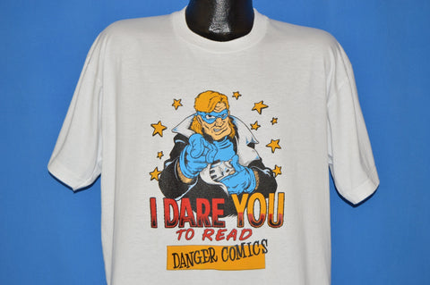 90s The Dangerman I Dare You To Read Comic t-shirt Extra Large