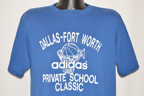 80s Adidas Fort Worth Private School Basketball t-shirt Large