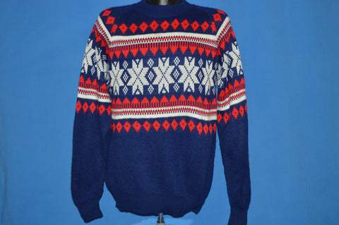 80s Kingsport Acrylic Snowflake Sweater Medium
