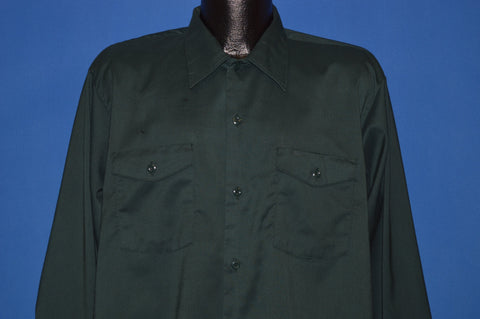 60s Green Lee Button Front Shirt Medium